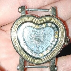 Heart-Shaped Silver and Gold Watch